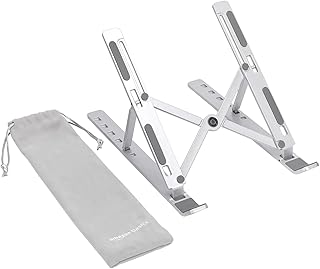 Amazon Basics Laptop Stand with 6-Angle Adjustment, For Laptops 10 (25.4 cm) - 15.6 Inches (39.6 cm), Silver