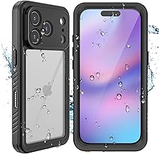for iPhone 17 Pro Max Case Screen Protector Waterproof Dustproof Case Lens Protector Fall Protection 360-degree Protective Black