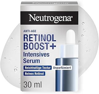 Neutrogena Retinol Boost+ Intensives Serum 30 ml, Anti-Aging Serum mit Retinol und Hyaluron, unparfümiert, gegen Falten und Pigmentflecken, für straffere, jünger aussehende Haut