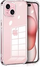 DEREAFF Case for iPhone 15 (6.1-Inch), Clear 15 Case Hard PC Back & Soft TPU Shockproof Anti-Scratch Phone Bumper Cover for iPhone 15, Clear