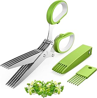 2026 Upgraded Herb Scissors, Effortless Herb Shears Cutter Tool with Sharp Stainless Steel Blades for Fresh Herbs, Must-Have Kitchen & Cooking Gadget, Green