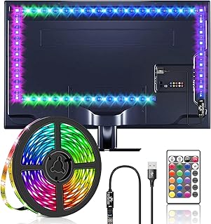 LED Lights for TV 3 Meters, TV Backlights, USB LED Strip Lights with Remote, 5050 RGB DIY Color Changing Strip Lights, Party and Home Decoration