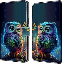 Phone Case for Samsung Galaxy A17 5G/A26 5G PU Leather Magnetic Flip Cover with Card Slots Protective Wallet Case, Blue Little Owl