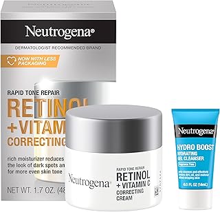 Rapid Tone Repair Retinol + Vitamin C Face Moisturizer, Dark Spot Corrector, Anti-Aging Face Cream for Even Tone 1.7 oz + Trial Size Hydro Boost Facial Cleanser, 0.5 fl. oz