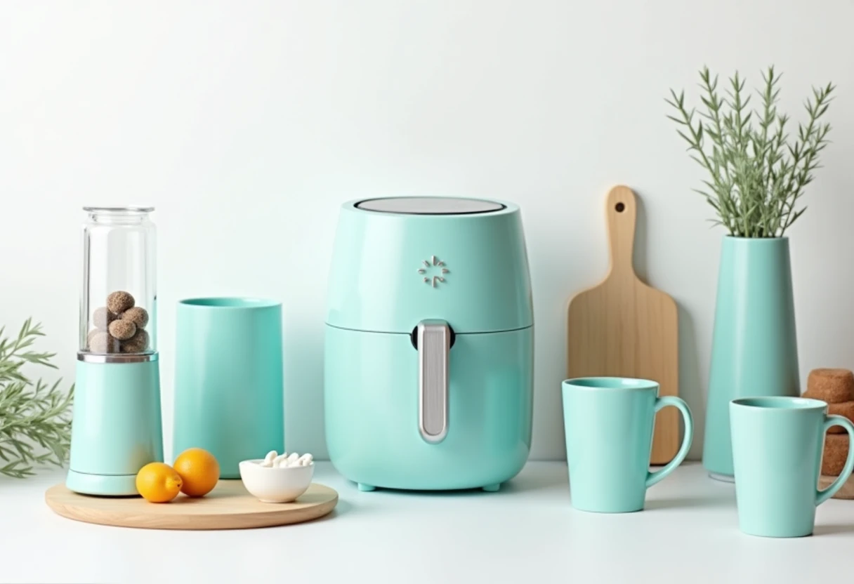 Stylish kitchen appliances on display
