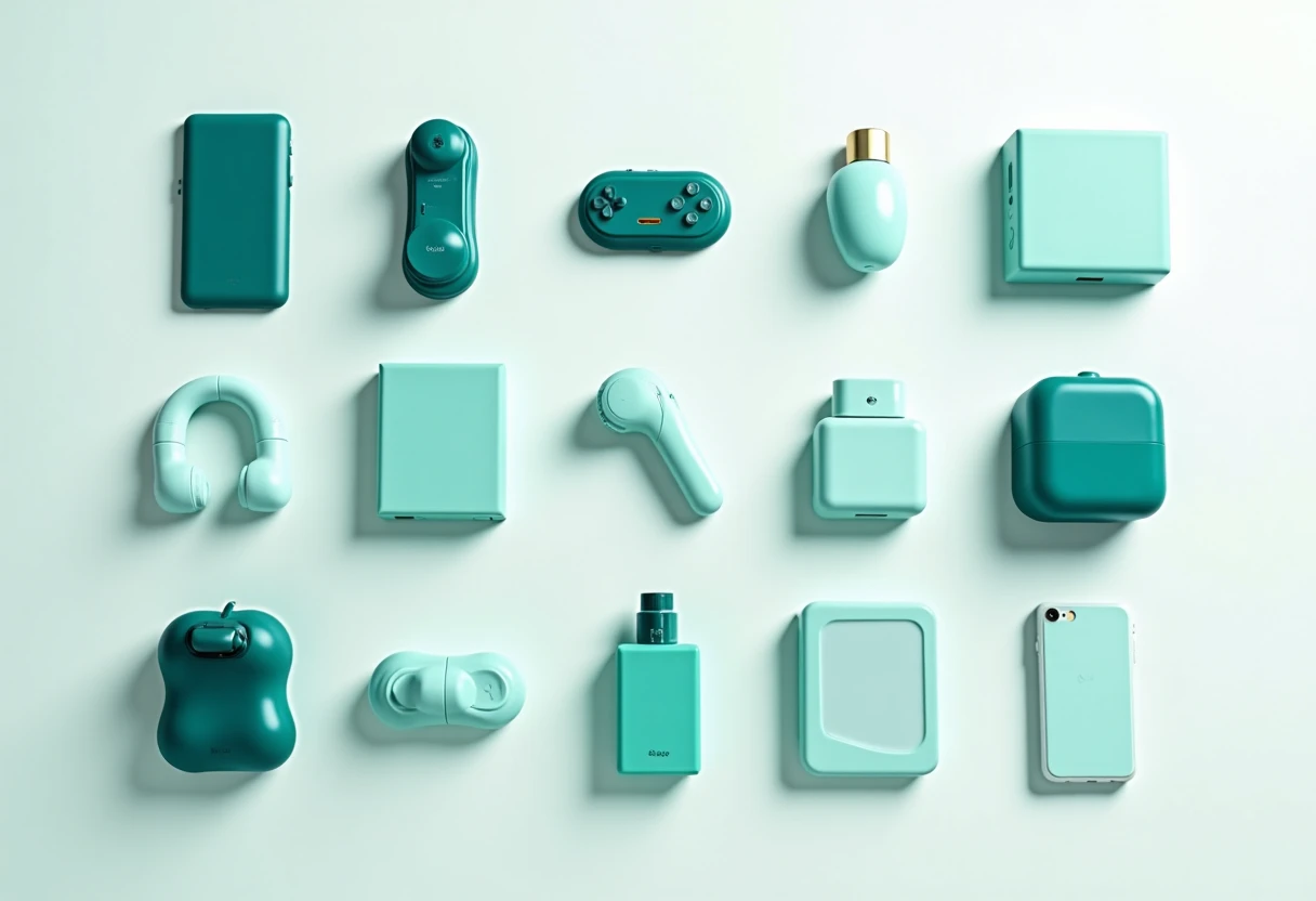 Seleção de gadgets eletrônicos