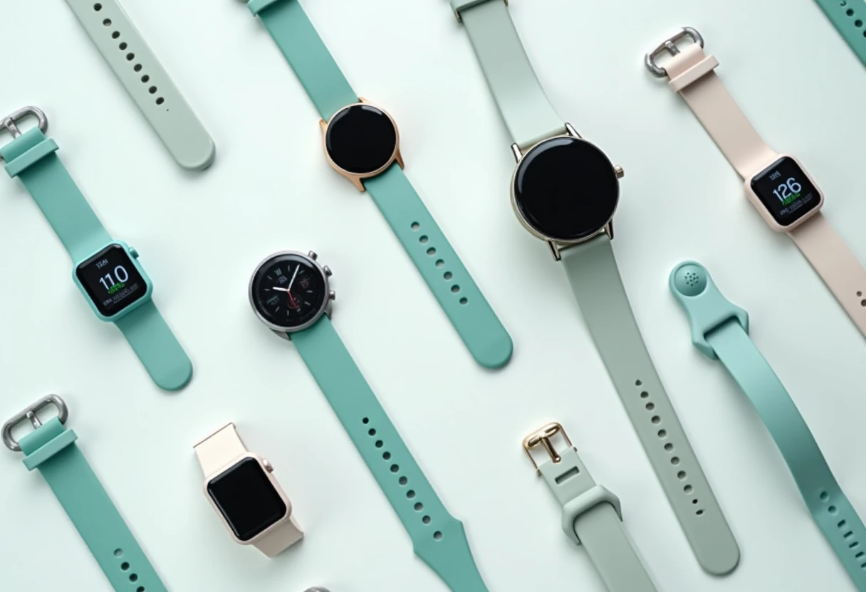 Colección de smartwatches modernos