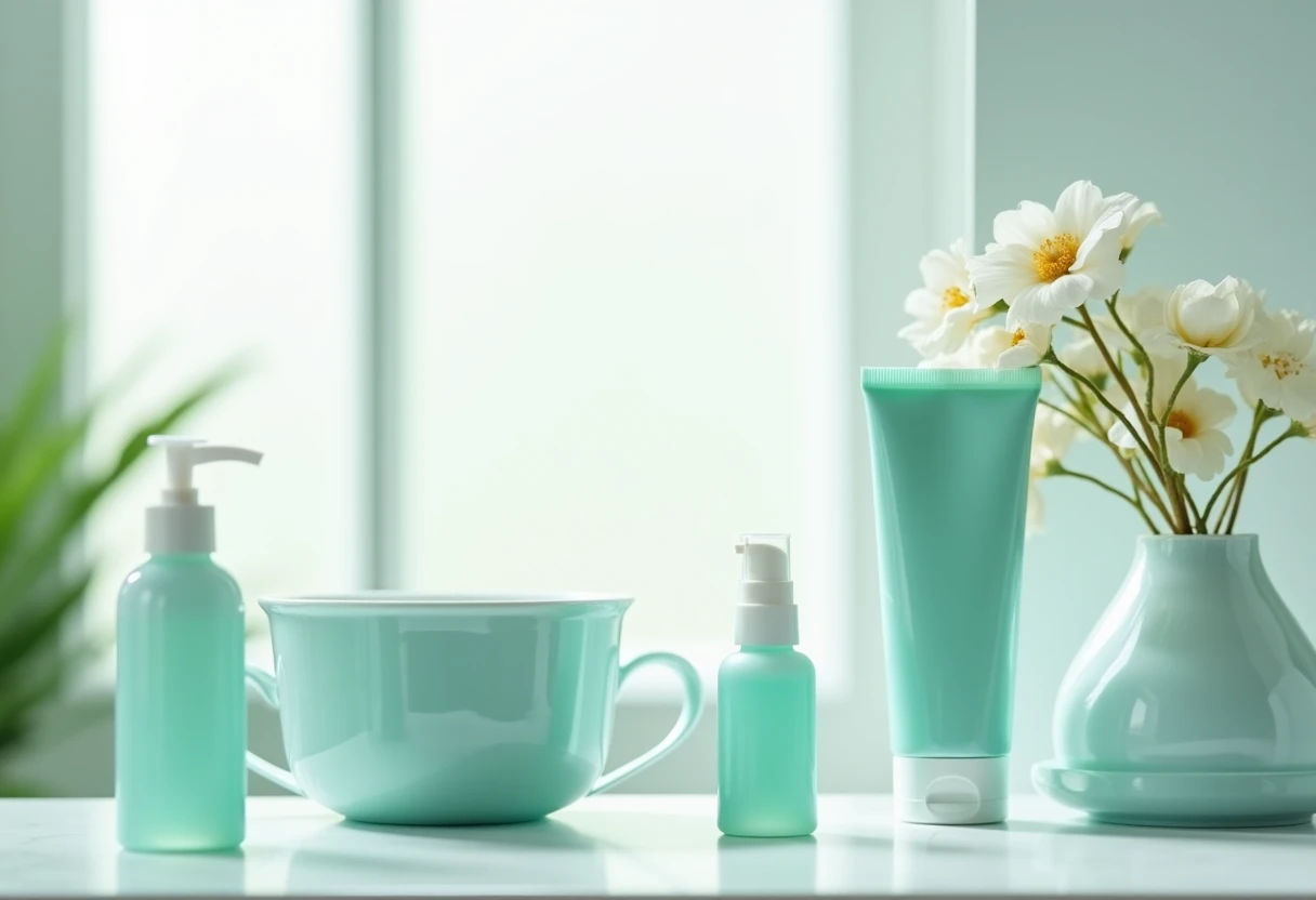 Skincare setup for sensitive skin