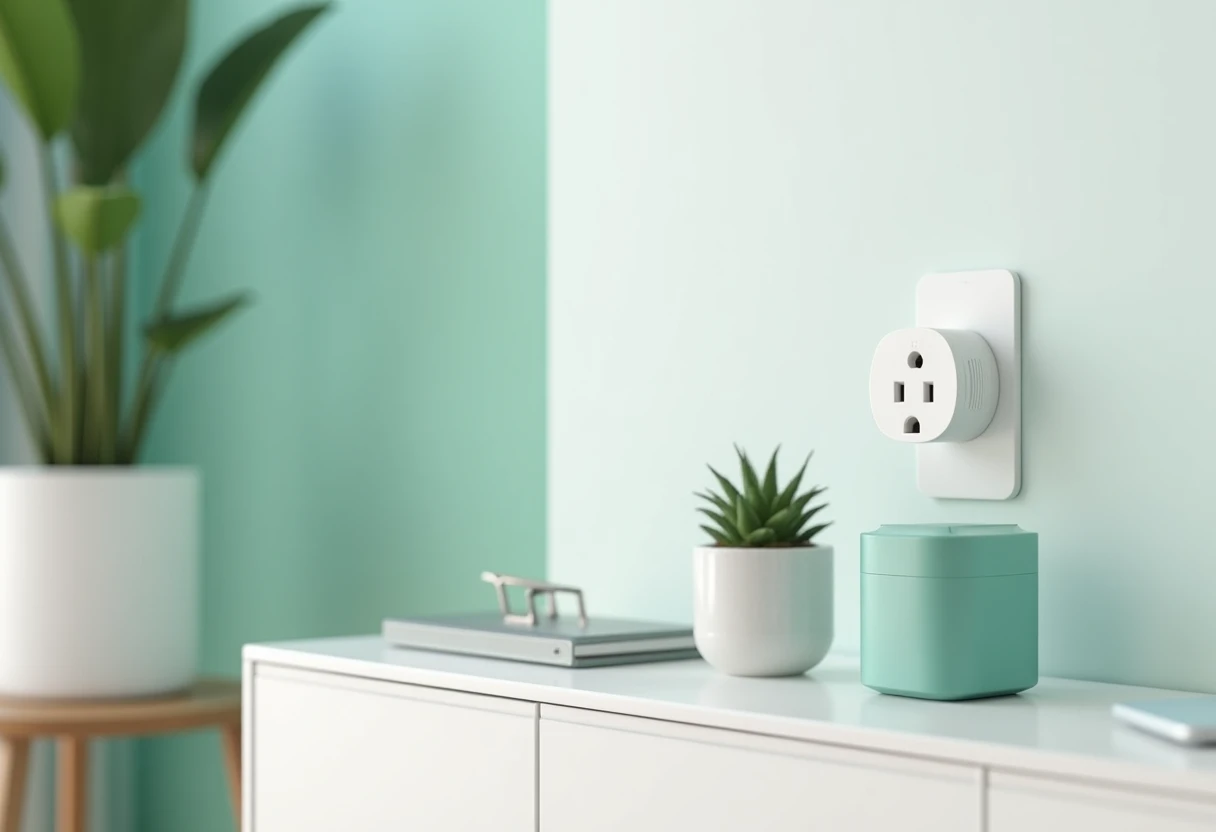Smart plug in a modern living room