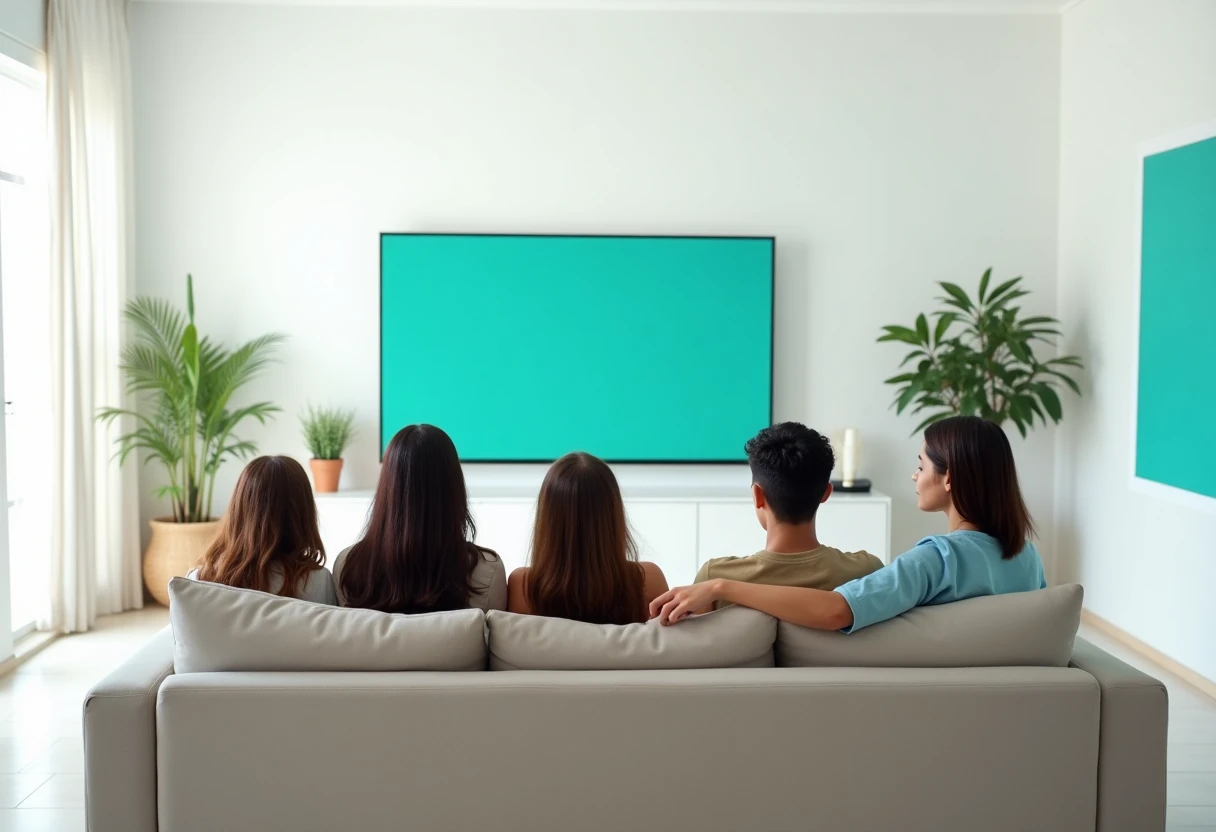 Assistindo a Smart TV em ambiente familiar